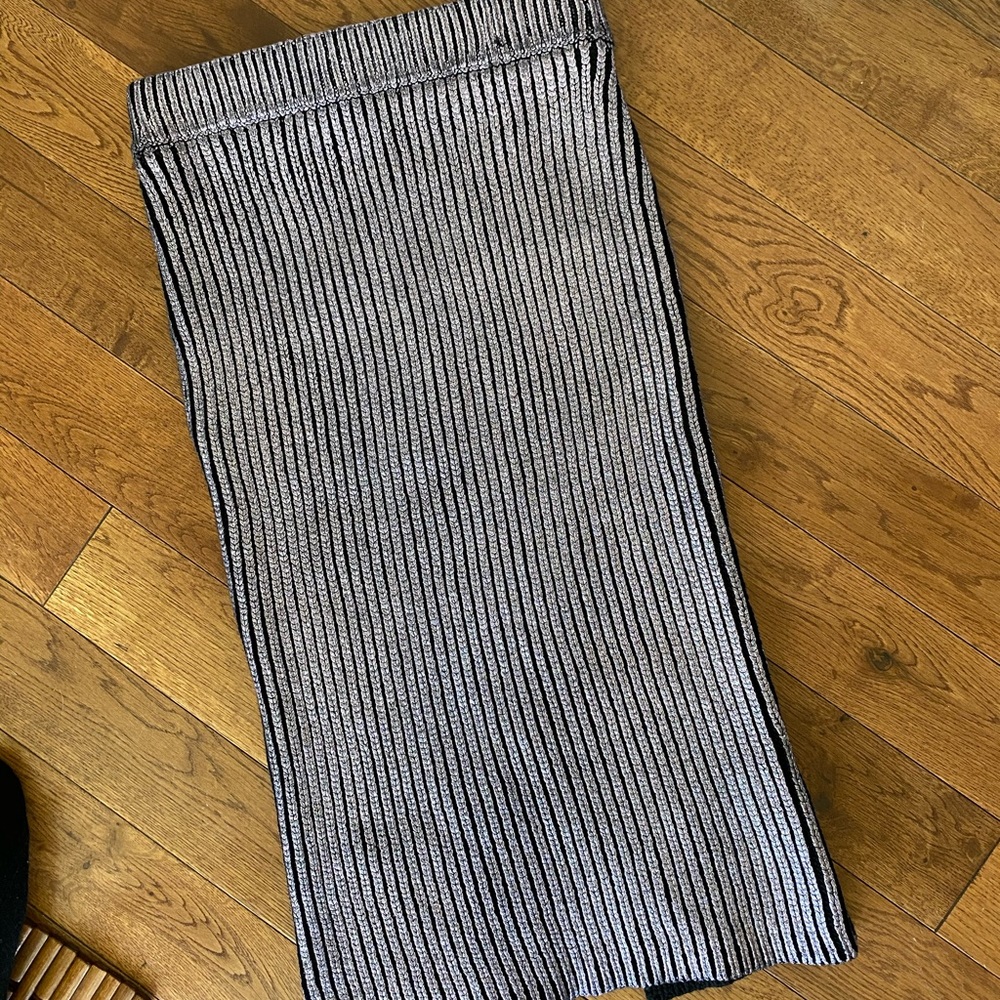 ASOS lilac metallic below knee skirt size 4